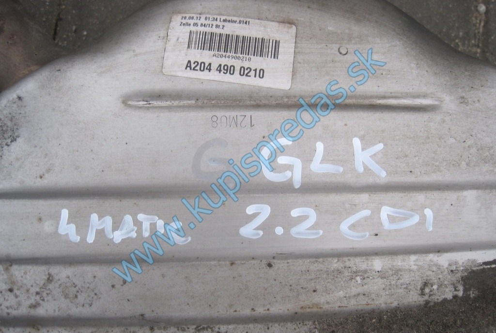 Výfukové potrubie s tlmičom MERCEDES GLK X204 2.2 CDI 